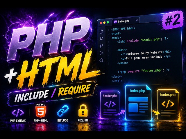PHP Tutorial #2 — PHP Syntax, HTML & Include , Require