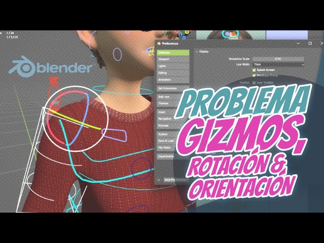 BLENDER, PROBLEMAS DE GIZMOS, ORIENTACION Y  ROTACION