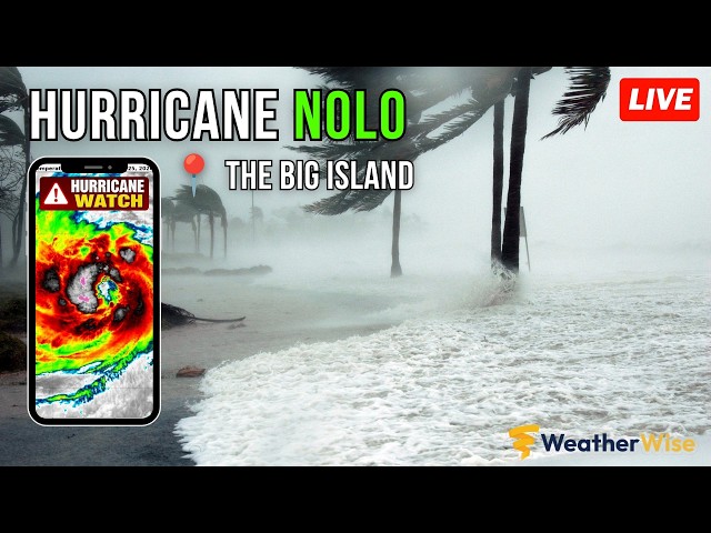 🔴 LIVE - HURRICANE NOLO Brings Big Waves & Wind Threat to Hawai'i - LIVE STORM CHASER