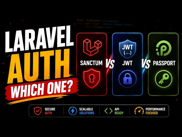 Laravel API Authentication Explained 🚀 Sanctum vs Passport vs JWT