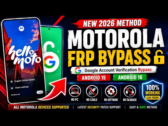 ✅ New Motorola FRP Bypass 2026 | Google Lock Bypass Android 15/16 | No PC | 100% Working