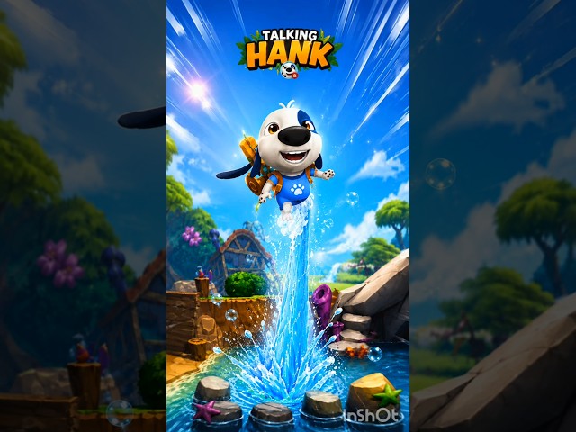 🐶💦 Hank’s epic water jump! This splash is crazy! 🌊😱 Talking Hunk