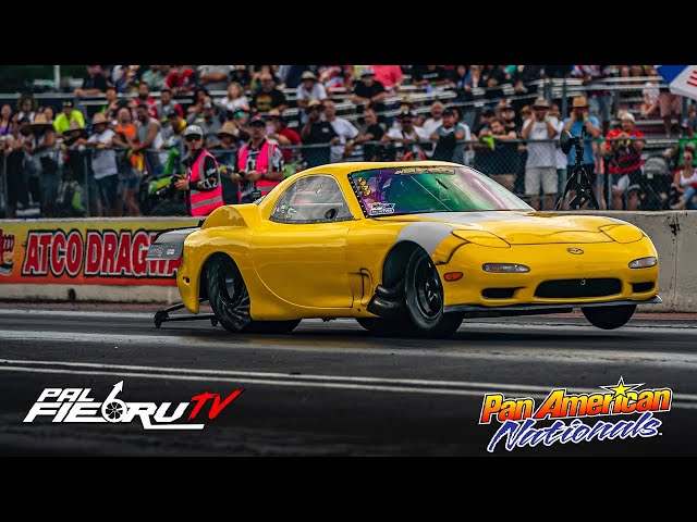 Mazda Rx7 El Bebo Rotary POWER Turbo | Panamerican Nationals 2023 Atco Dragway | PalfiebruTV