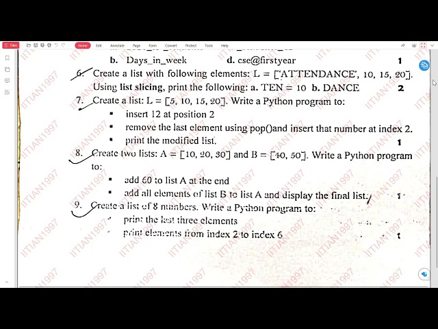 PYTHON PROGRAMMING FOR PROBLEM SOLVING | CLASS TEST 1 | 2026