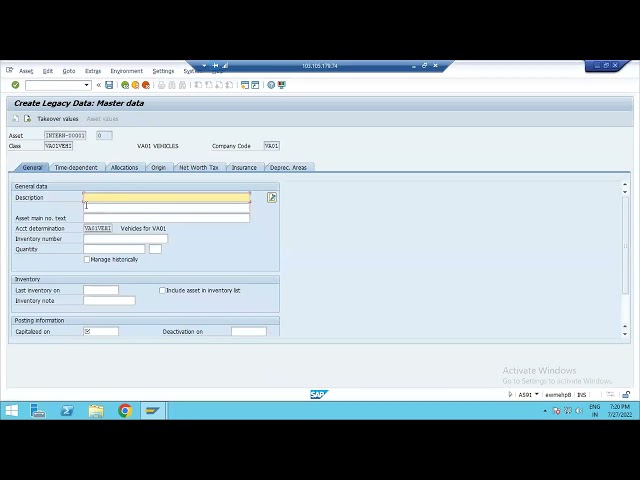 Uploading Legacy Assets in to SAP in தமிழ் (AS91)