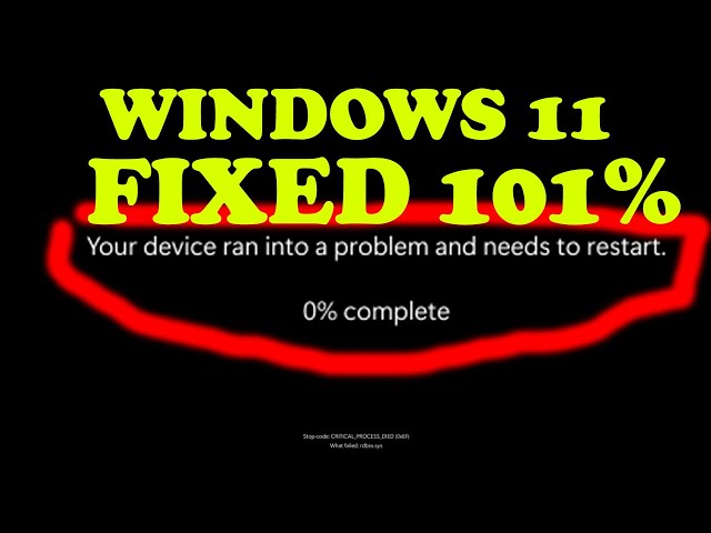Your PC ran into a problem and needs to restart in Windows 11