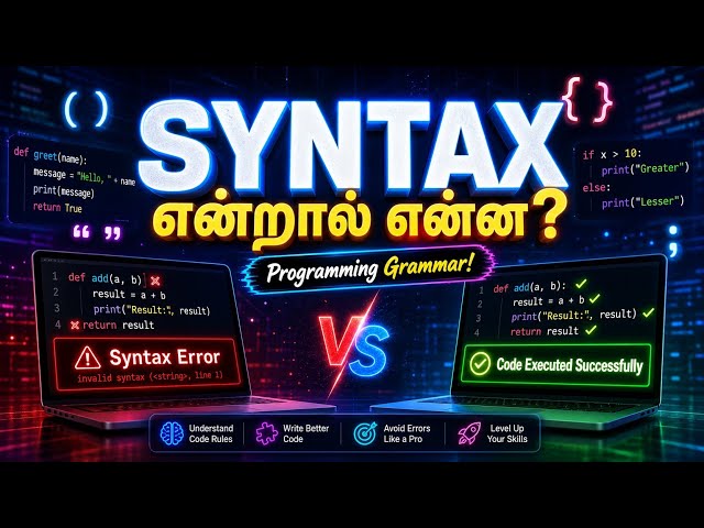 Programming Syntax Explained in Tamil | Beginners Must Watch