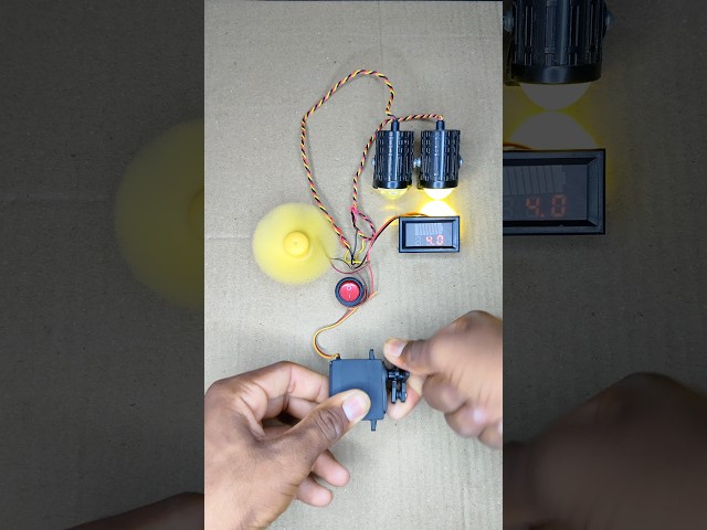 Two Bike Bulb Light or 6v Fan & Voltmeter Powering Using By Metal Servo dc Genrator • Dc Motor Power