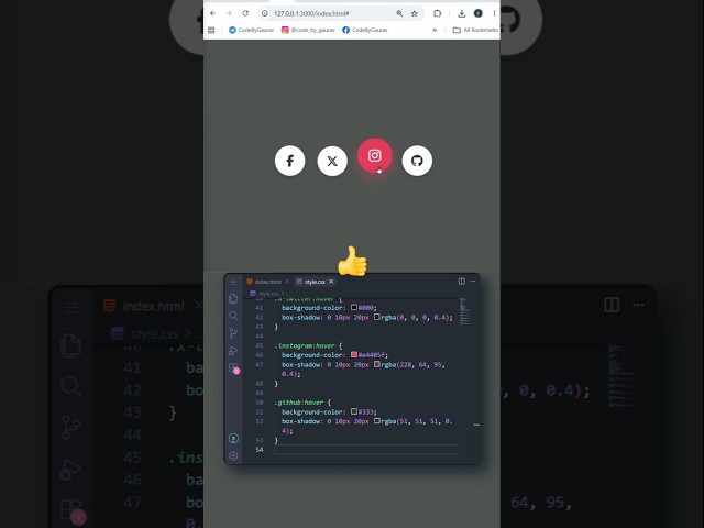 Social Media Icons using HTML & CSS | Modern Icon UI #shorts #html #css3 #javascript