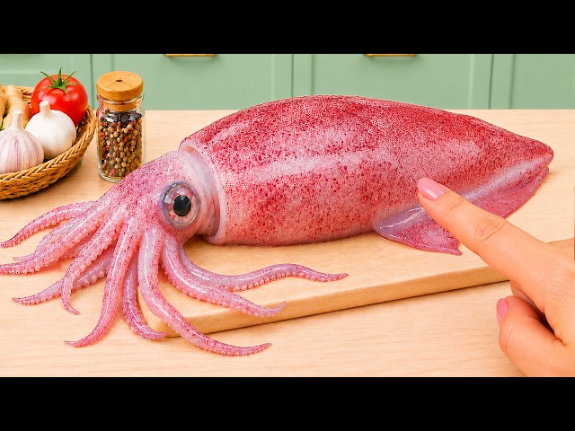 Tiny Seafood Tutorial 🦑 How To Cook Delicious Miniature Fried Whole Squid Spicy | Lily Tiny