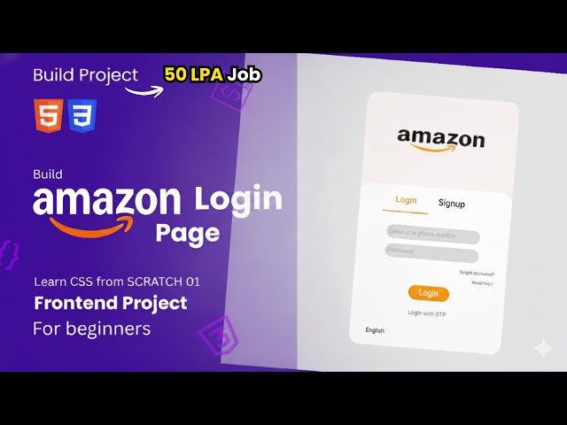 Project Build Amazon Login Page using CSS | Learn Color, Margin, Padding CSS Tutorial (Part 1) #cse