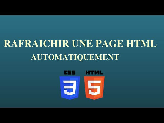 Rafraichir automatiquement une page HTML