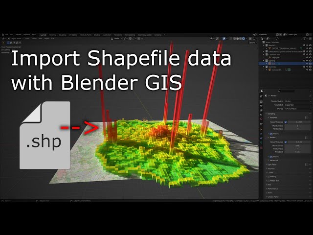 Importing Shapefile Data with Blender GIS