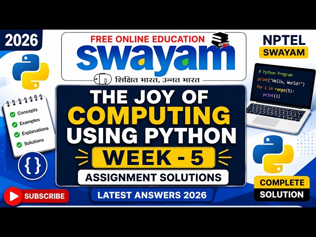 The Joy of Computing Using Python Week 5 Assignment Solutions 2026 | NPTEL SWAYAM | Latest Answers