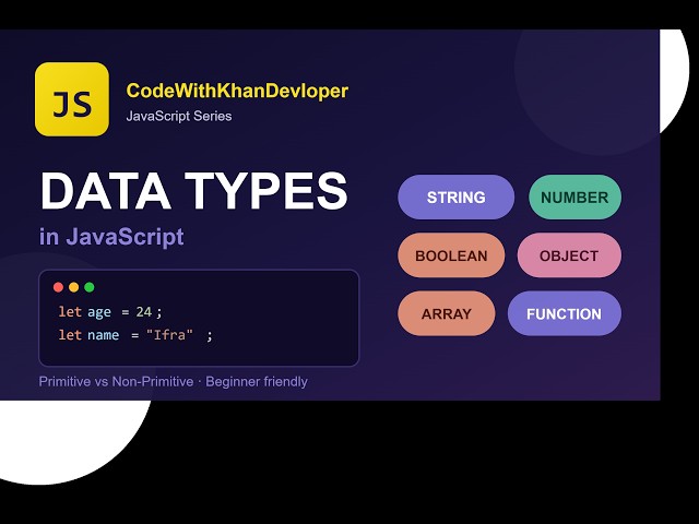 JavaScript Data Types Explained for Beginners | Primitive & Non-Primitive Data Types 🚀