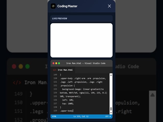 Iron Man #coding #programming #developer #css #html #umservicesofficial #javascript