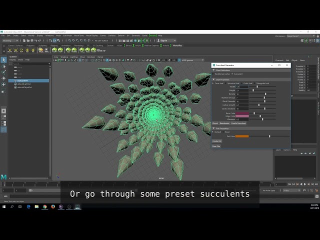 Maya-Python Succulent Generator Demo