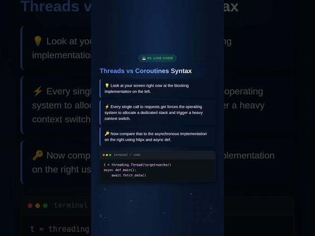 Complete Python Asyncio vs Threading: Stop Guessing in Production (2026) - It #Shorts #Reels