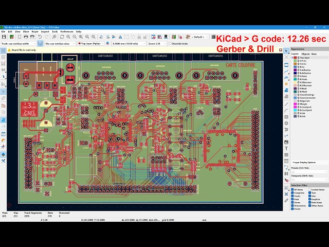 KiCad to CNC G-code in 12.26 Seconds (Gerber + Drill) — Real Time | PhCNC LSSE