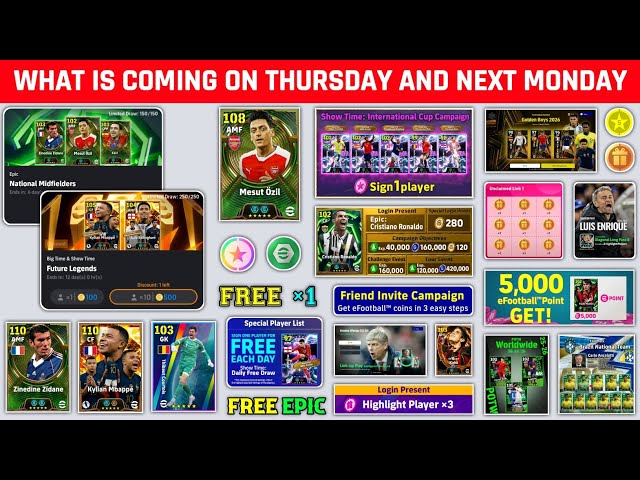 Free Epic & Free Coins Campaign 🤩 What Is Coming On Tomorrow & Next Monday In eFootball 2026