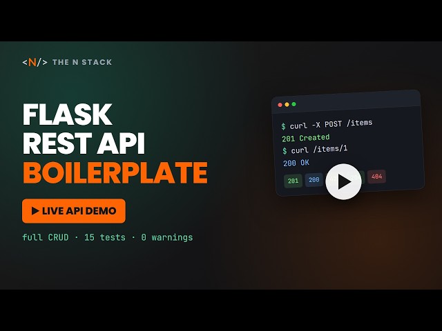 Flask REST API Boilerplate — Full CRUD Demo in 30s ⚡ | Production-Ready Starter Kit