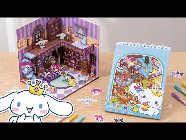 💜 Making the CUTEST Magic House for Kuromi & Friends! Mini World Stickers 🔮