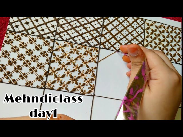 Sehreen Henna classes Day 1||tips & tricks|part-1||latest mehndi grid||Sehreen henna classes 2023 ❤️