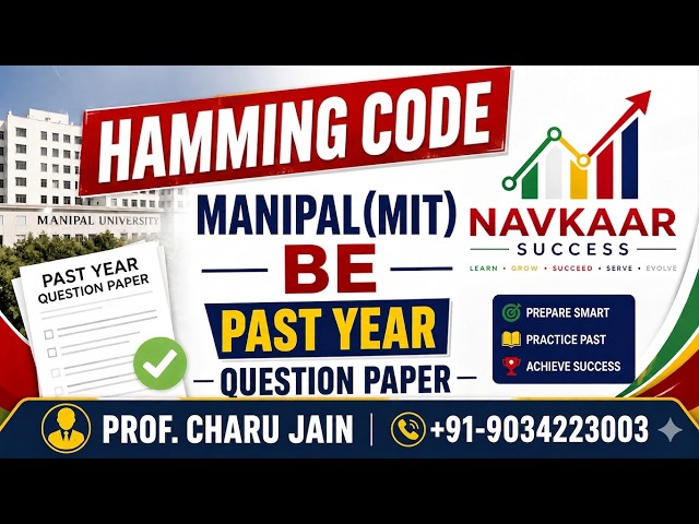 Basic Electronics (BE) | Hamming Code Past Year Questions Solved for Manipal (MIT)