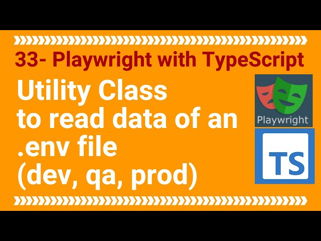 33 - Playwright with TypeScript - Config Reader Utility to Read .env File