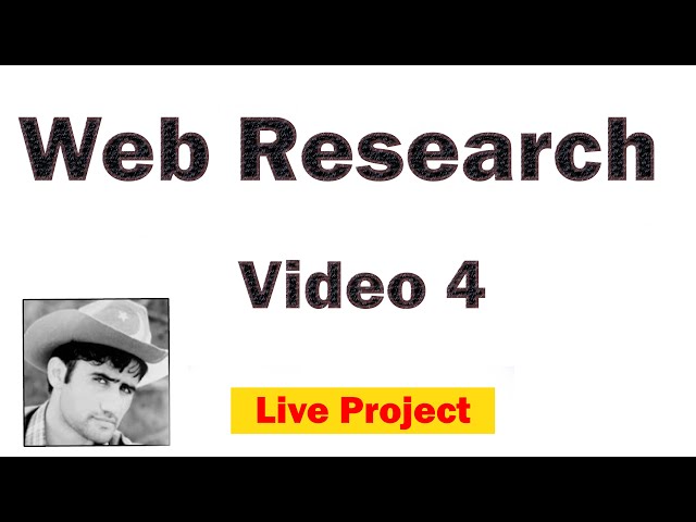 Web Research Complete Course: Web Research Live Project Video 4 Farooq Tv