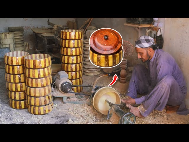 Amazing Process of Making Wooden Hotpot | Woodworking Skills | Wood turning Skills