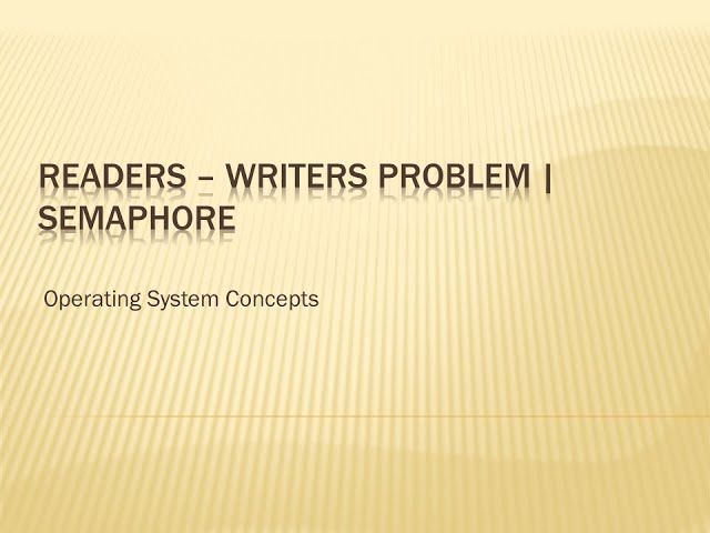 Readers Writers Problem - Solution using Semaphore | Operating System Concepts
