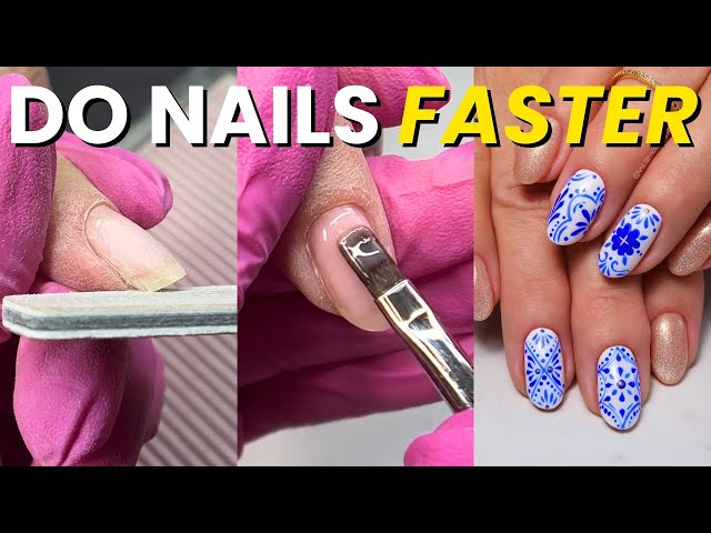 9 tips to do nails FASTER (game-changing!) ⏰ hard gel watch me work