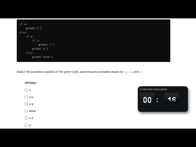 Can You Predict Every Possible Python Output? 🐍 | 25-Second Challenge (MSQ)