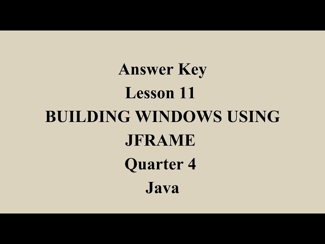 Building Windows Using JFRAME | Q4 Java L11 P3 | SMILE ROAD