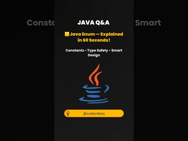 Java Enum — Why & When To Use It? #java #enum #javainterview #codingtips #learnjava