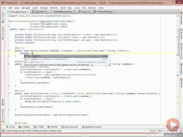 24 Intro to the Java API for WebSockets dding Centralized Error Handling to the WebSocket Server