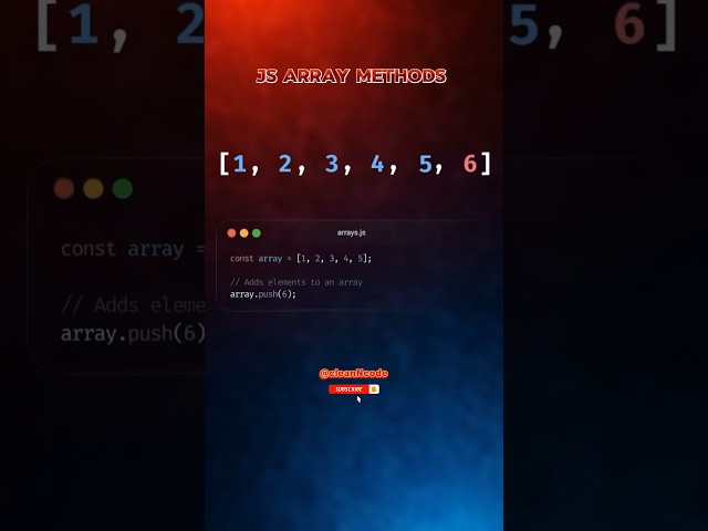 JS: Array Methods 🎉|Subscribe To Our Channel 👆|#html #css #array #javascript #js #arrays #method