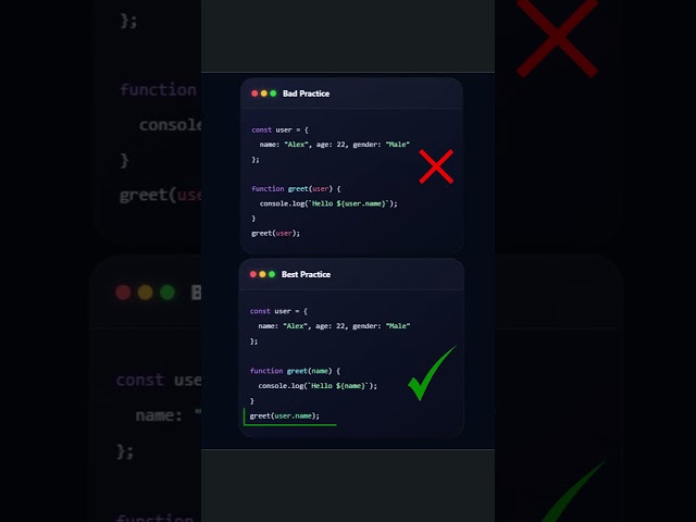 Avoid Sending Whole Object When Only 1 Param Needed JavaScript #coding