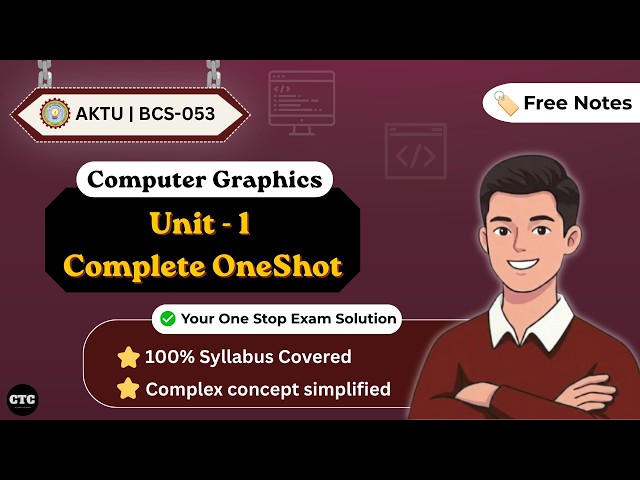 Computer Graphics Unit 1 One Shot🔥| AKTU BCS-053 | Introduction and Line Generation | Clear The Core