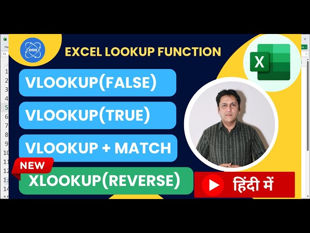 Excel VLOOKUP & XLOOKUP Complete Guide in Hindi | VLOOKUP(FALSE/TRUE) + VLOOKUP+MATCH + Xlookup