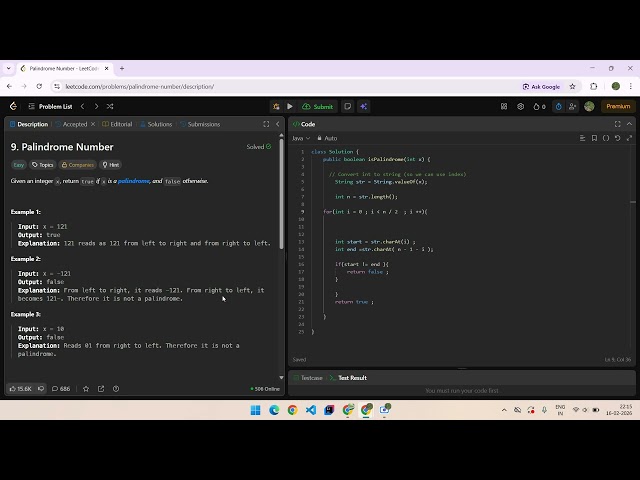 9. Palindrome Number | Leetcode | Java