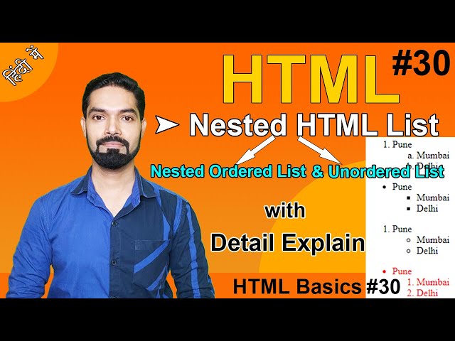 Nested HTML List | Nested Ordered & Nested Unordered List in Detail with Practical Example