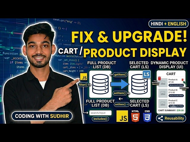 JavaScript Fetch API Tutorial | Build Dynamic E-Commerce Product Page & Local Storage Cart