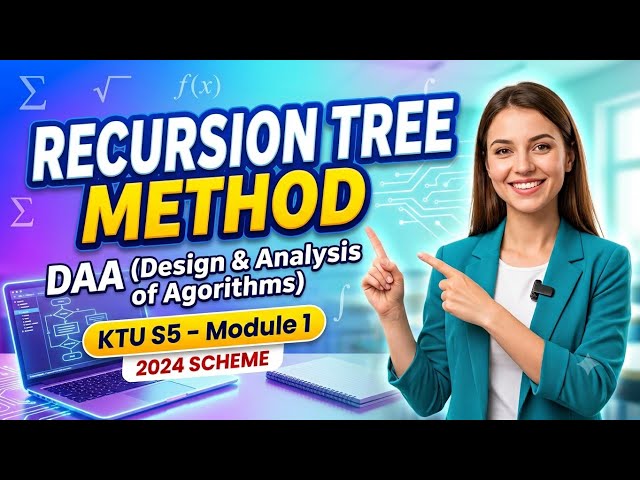 Recursion Tree Method Explained in Malayalam | 2024 Scheme | KTU S5 DAA Module 1