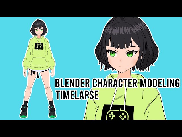 Anime Girl Character Modeling - Blender Timelapse