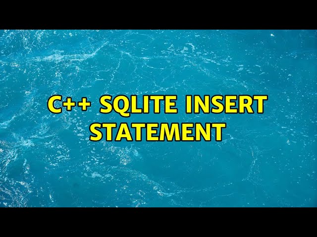C++ SQLite insert statement