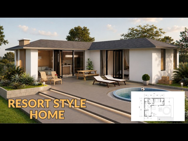 Modern tropical villa | Relaxing single-story house with pool