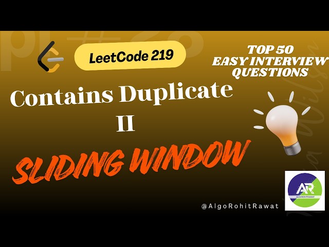 LeetCode 219 | Contains Duplicate II | Sliding Window | Java #dsa #leetcode #codinginterview #java