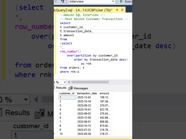 Amazon SQL Interview Question | Subquery VS. CTE | 2 Solutions